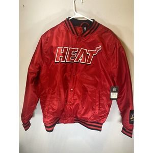 RARE Miami Heat Vintage Style Satin Varsity Jacket NWT Large